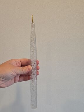 Vintage Silver And Gold Speck Lucite Candle
